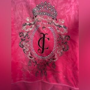 PREOWNED JUICY COUTURE PINK VELOUR EMBELLISHED BACK JACKET SZ L